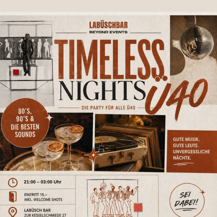 Fr 04.09.2026 - Timeless Ü40 80s / 90s Party